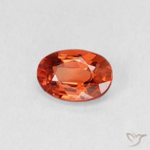 0.58ct Naturale Rosso arancione Zaffiro, Ovale, VVS-VS