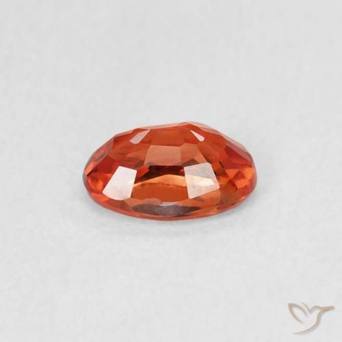 Zaffiro Rosso arancione naturale da 0.58 ct, Ovale, VVS-VS