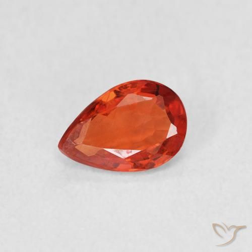 0.46ct Naturale Rosso medio Zaffiro, Forma a pera, VVS-VS