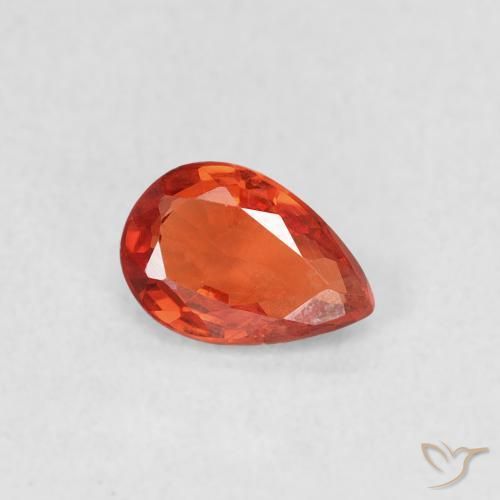 Zaffiro Rosso medio naturale da 0.46 ct, Forma a pera, VVS-VS