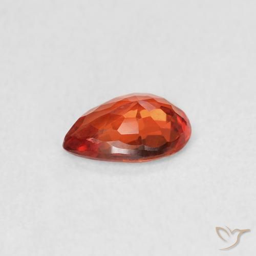 Zaffiro Rosso medio naturale da 0.46 ct, Forma a pera, VVS-VS