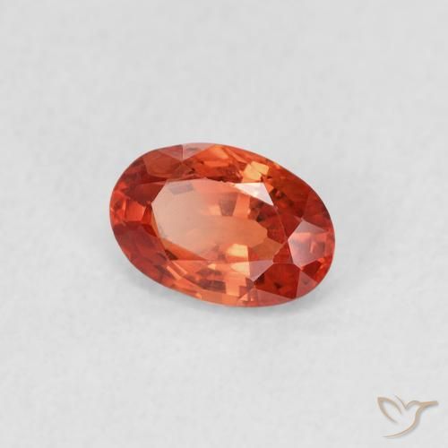 Zaffiro Rosso cremisi brillante naturale da 0.64 ct, Ovale, VVS-VS