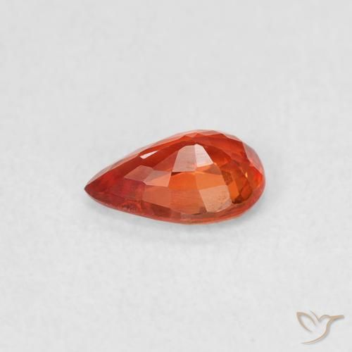 Zaffiro Arancio caldo naturale da 0.47 ct, Forma a pera, VVS-VS