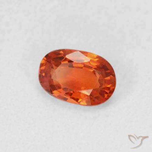 Zaffiro Arancio Medio naturale da 0.62 ct, Ovale, VVS-VS