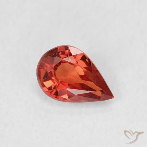 0.51ct Naturale Rosso intenso Zaffiro, Forma a pera, VVS-VS