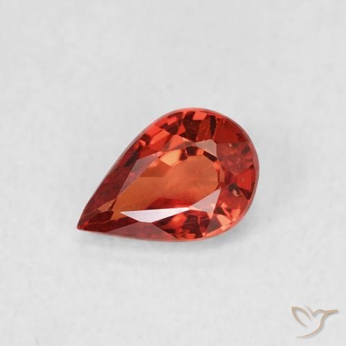 Zaffiro Rosso intenso naturale da 0.51 ct, Forma a pera, VVS-VS