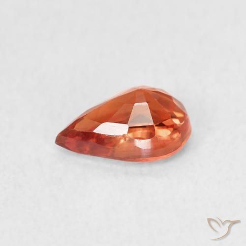 Zaffiro Rosso intenso naturale da 0.51 ct, Forma a pera, VVS-VS