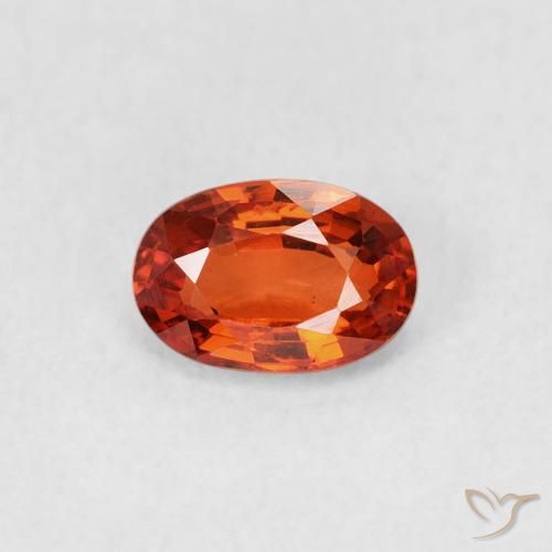 0.68ct Naturale Arancione rossastra Zaffiro, Ovale, VVS-VS