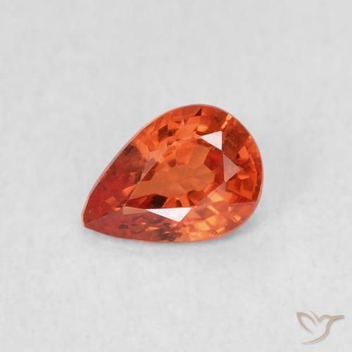 Zaffiro Rosso intenso naturale da 0.47 ct, Forma a pera, VVS-VS