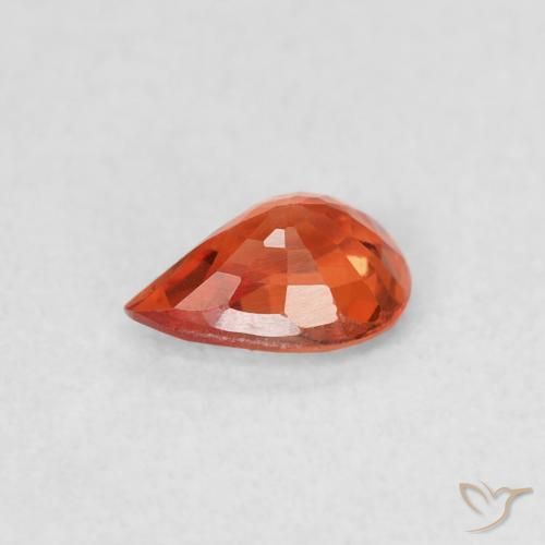 Zaffiro Rosso intenso naturale da 0.47 ct, Forma a pera, VVS-VS