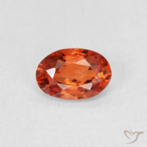 0.58ct Naturale Arancione rossastra Zaffiro, Ovale, VVS