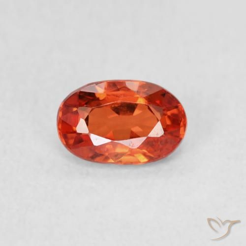 0.65ct Naturale Arancione rossastra Zaffiro, Ovale, VVS