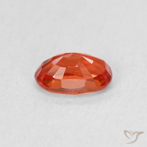 Zaffiro Arancione rossastra naturale da 0.65 ct, Ovale, VVS