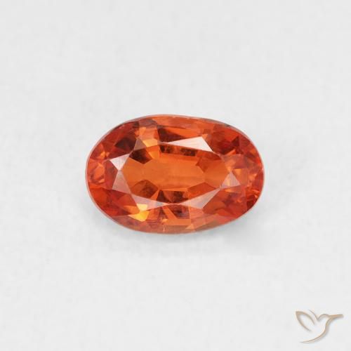 0.59ct Naturale Arancione rossastra Zaffiro, Ovale, VS