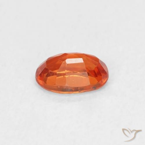 Zaffiro Arancione rossastra naturale da 0.59 ct, Ovale, VS