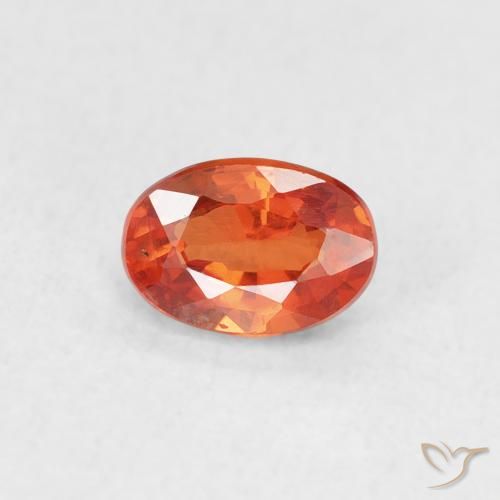 0.73ct Naturale Arancione brillante Zaffiro, Ovale, VVS-VS
