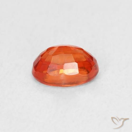 Zaffiro Arancione brillante naturale da 0.73 ct, Ovale, VVS-VS