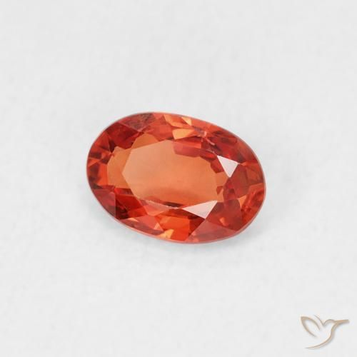 Zaffiro Arancio Medio naturale da 0.51 ct, Ovale, VVS-VS