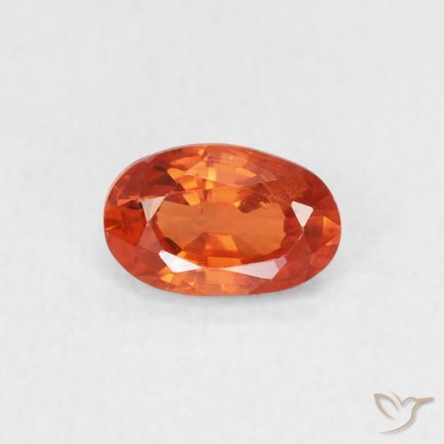 0.62ct Naturale Arancione Ambra Zaffiro, Ovale, VS
