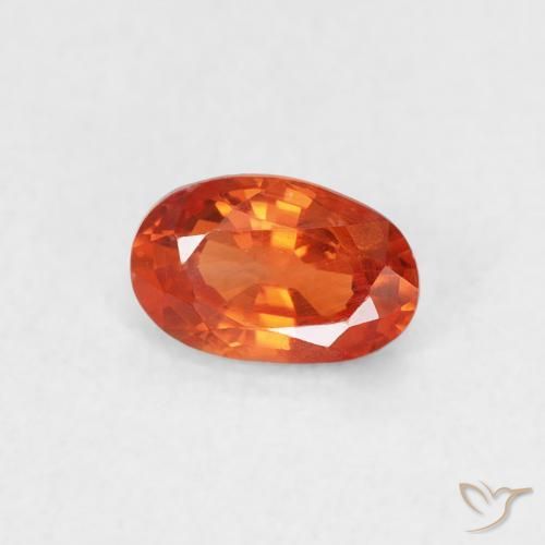 Zaffiro Arancione Ambra naturale da 0.62 ct, Ovale, VS