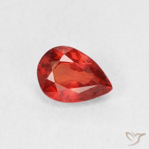 Zaffiro Arancio Medio naturale da 0.63 ct, Forma a pera, VS