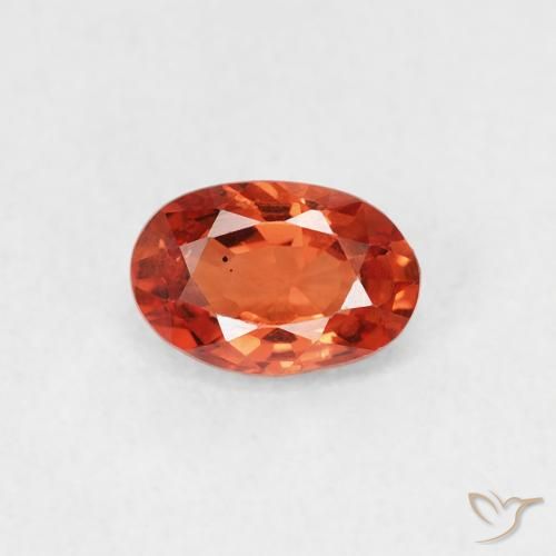 0.60ct Naturale Arancia Fuoco Zaffiro, Ovale, VS