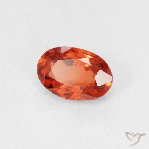 Zaffiro Arancia Fuoco naturale da 0.60 ct, Ovale, VS