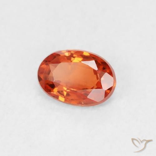 Zaffiro Arancione rossastra naturale da 0.52 ct, Ovale, VS