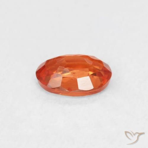 Zaffiro Arancione rossastra naturale da 0.52 ct, Ovale, VS