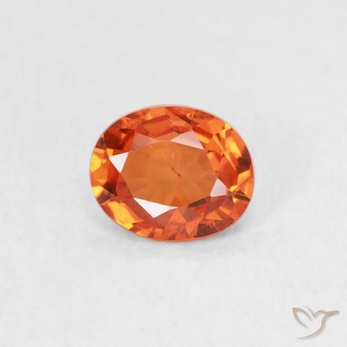 0.49ct Naturale Arancia Fuoco Zaffiro, Ovale, VS