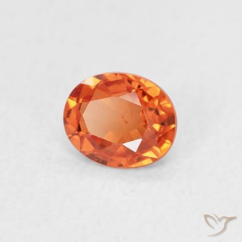 Zaffiro Arancia Fuoco naturale da 0.49 ct, Ovale, VS