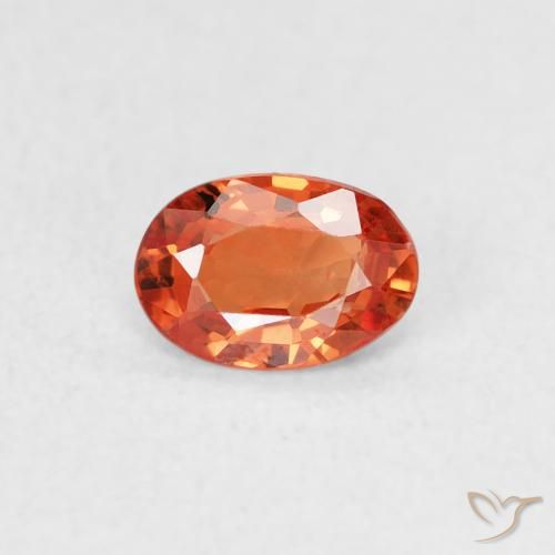 0.48ct Naturale Arancia Fuoco Zaffiro, Ovale, VS