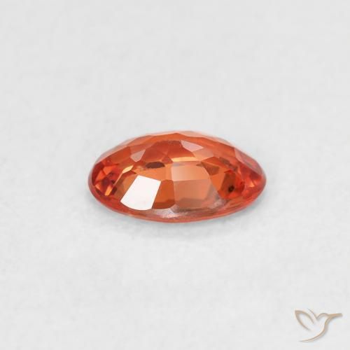 Zaffiro Arancia Fuoco naturale da 0.48 ct, Ovale, VS