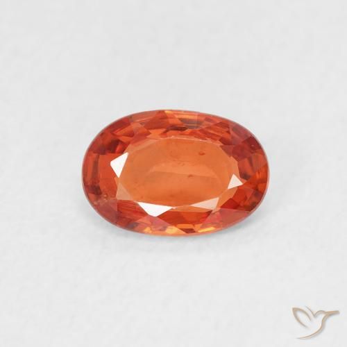 0.55ct Naturale Arancione rossastra Zaffiro, Ovale, VS