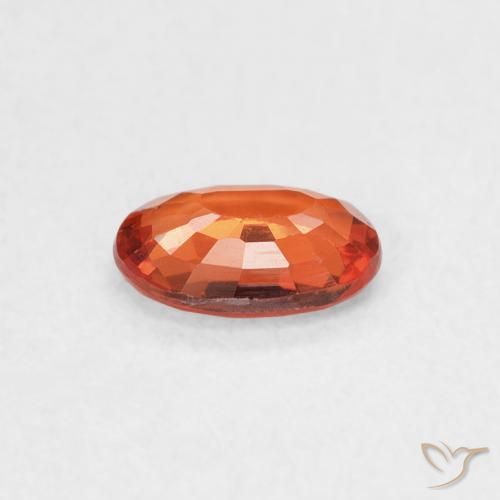 Zaffiro Arancione rossastra naturale da 0.55 ct, Ovale, VS