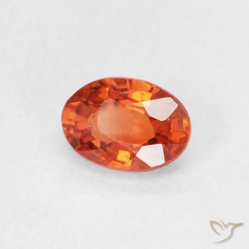 Zaffiro Arancia Fuoco naturale da 0.73 ct, Ovale, VS