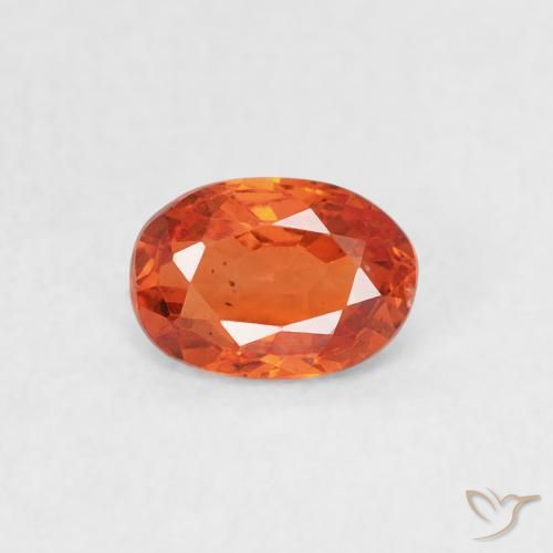 0.59ct Naturale Arancione rossastra Zaffiro, Ovale, VS