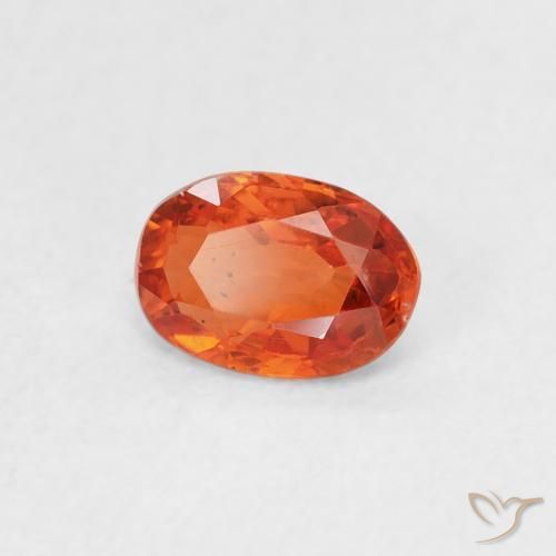 Zaffiro Arancione rossastra naturale da 0.59 ct, Ovale, VS