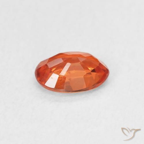 Zaffiro Arancione rossastra naturale da 0.59 ct, Ovale, VS