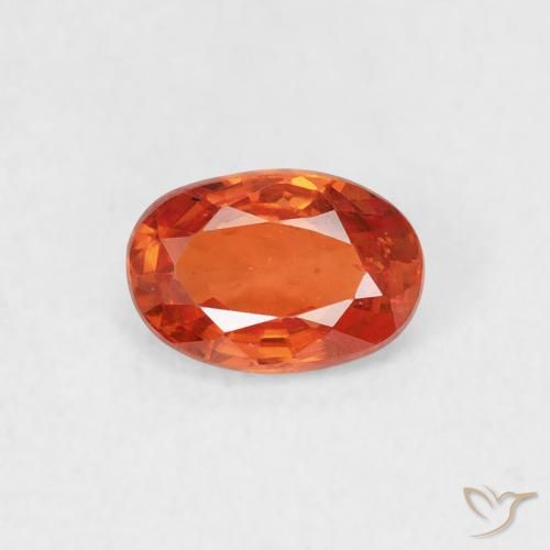Zaffiro Arancio Medio naturale da 0.63 ct, Ovale, VS