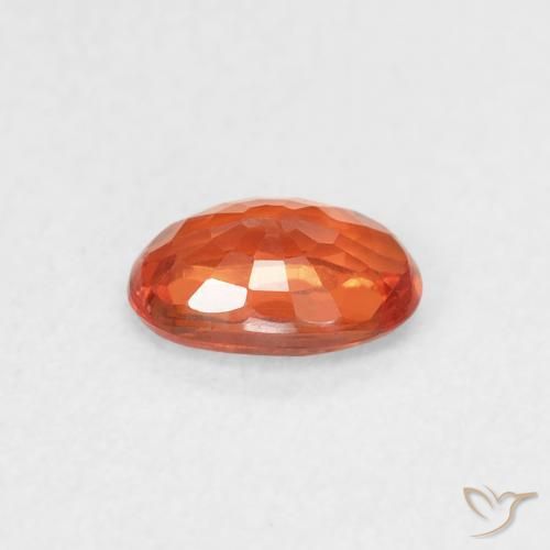 Zaffiro Arancio Medio naturale da 0.63 ct, Ovale, VS