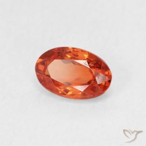Zaffiro Arancione rossastra naturale da 0.66 ct, Ovale, VS