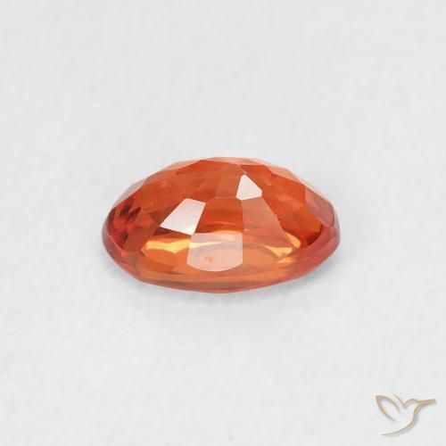 Zaffiro Arancione rossastra naturale da 0.66 ct, Ovale, VS
