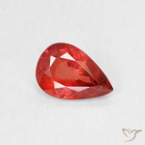 0.48ct Naturale Rosso cremisi brillante Zaffiro, Forma a pera, VS