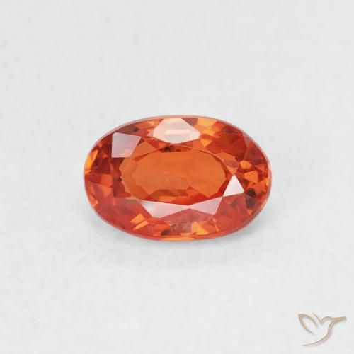 0.77ct Naturale Arancione rossastra Zaffiro, Ovale, VS