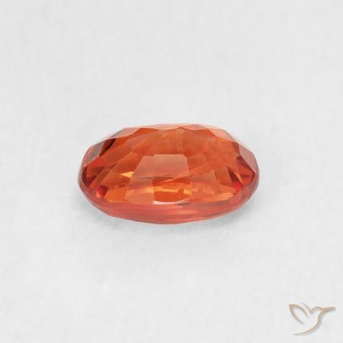 Zaffiro Arancione rossastra naturale da 0.77 ct, Ovale, VS