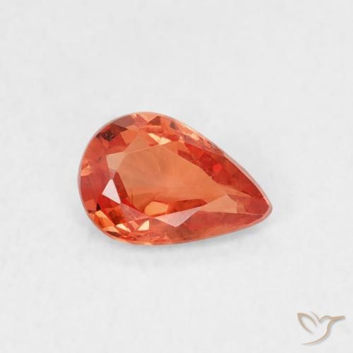 Zaffiro Arancia Fuoco naturale da 0.44 ct, Forma a pera, VS