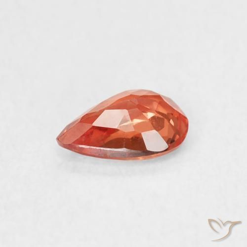 Zaffiro Arancia Fuoco naturale da 0.44 ct, Forma a pera, VS