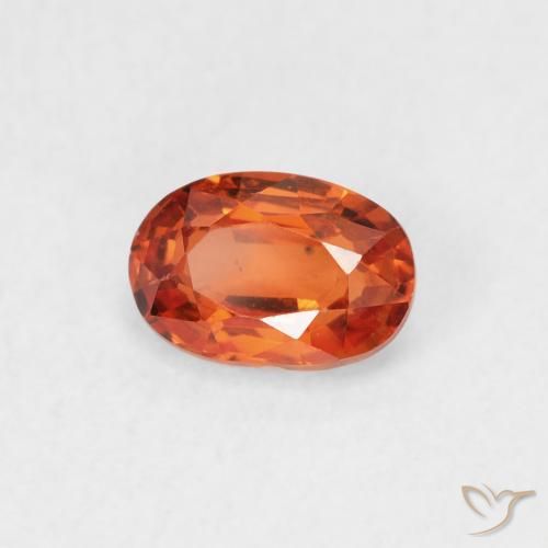 Zaffiro Arancio Medio naturale da 0.68 ct, Ovale, VS