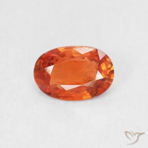 0.57ct Naturale Arancia Fuoco Zaffiro, Ovale, VS